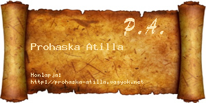 Prohaska Atilla névjegykártya